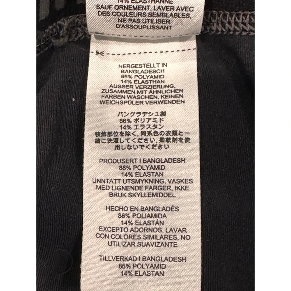 Gymshark Womens Black Training Leggings B1A2T Size Large Logo Waistband Active
